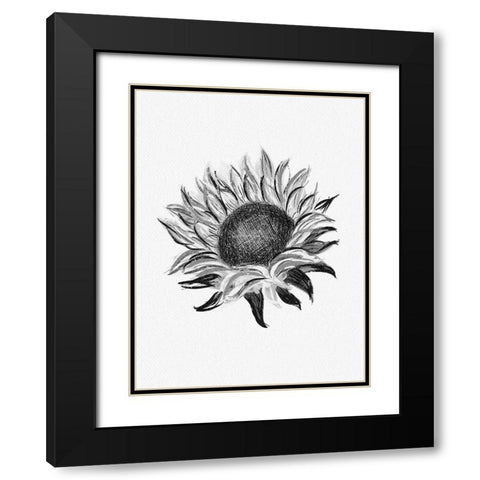 Sunflower Black Modern Wood Framed Art Print with Double Matting by Straatsma, Leah