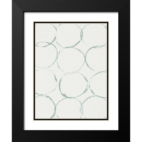 Sage Circles Black Modern Wood Framed Art Print with Double Matting by Straatsma, Leah