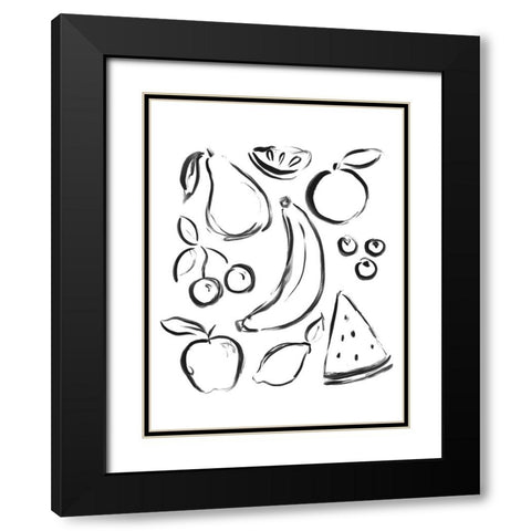 Neutral Fruits Black Modern Wood Framed Art Print with Double Matting by Straatsma, Leah