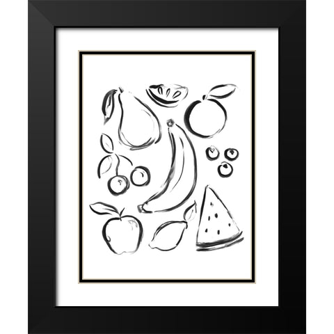 Neutral Fruits Black Modern Wood Framed Art Print with Double Matting by Straatsma, Leah
