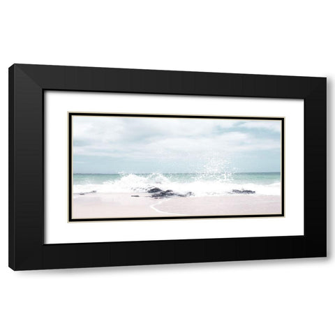 Splash Waves Black Modern Wood Framed Art Print with Double Matting by Straatsma, Leah