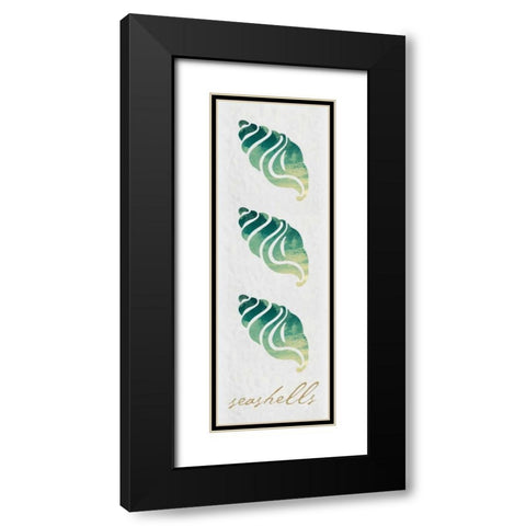 Seashells Panel Black Modern Wood Framed Art Print with Double Matting by Hogan, Melody
