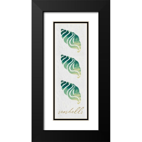 Seashells Panel Black Modern Wood Framed Art Print with Double Matting by Hogan, Melody