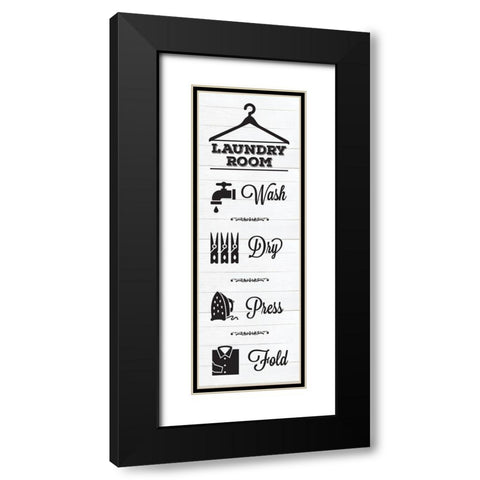 Laundry Shiplap 6 Black Modern Wood Framed Art Print with Double Matting by Hogan, Melody