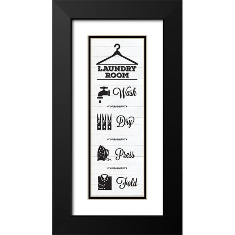 Laundry Shiplap 6 Black Modern Wood Framed Art Print with Double Matting by Hogan, Melody