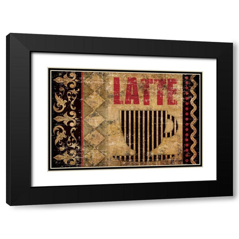 Latte Sipping 2 Black Modern Wood Framed Art Print with Double Matting by Hogan, Melody
