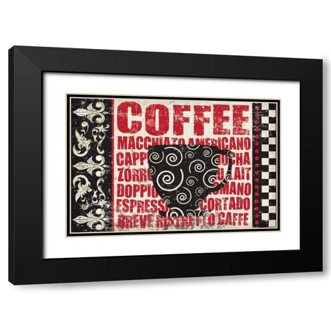 Caffeinated Expressions 1 Black Modern Wood Framed Art Print with Double Matting by Hogan, Melody