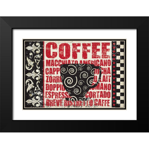Caffeinated Expressions 1 Black Modern Wood Framed Art Print with Double Matting by Hogan, Melody
