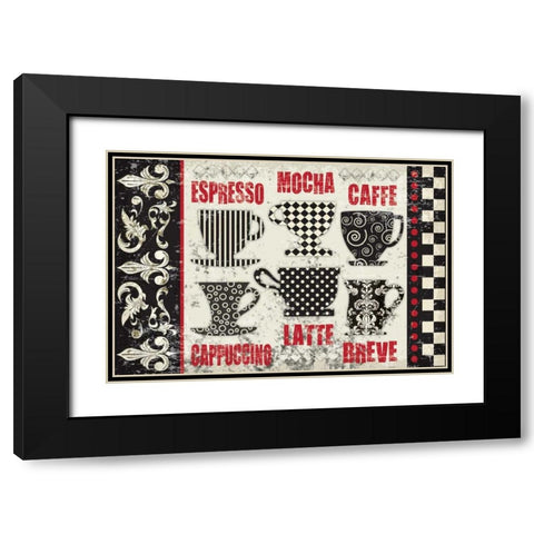 Caffeinated Choices 1 Black Modern Wood Framed Art Print with Double Matting by Hogan, Melody