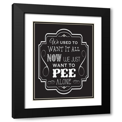 Bath Chalk 1 Black Modern Wood Framed Art Print with Double Matting by Hogan, Melody