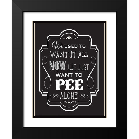 Bath Chalk 1 Black Modern Wood Framed Art Print with Double Matting by Hogan, Melody