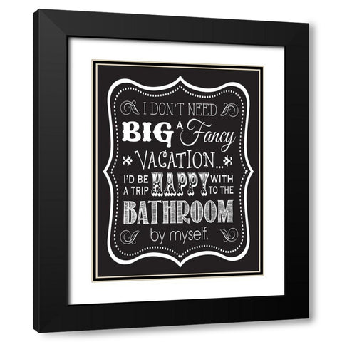 Bath Chalk 3 Black Modern Wood Framed Art Print with Double Matting by Hogan, Melody