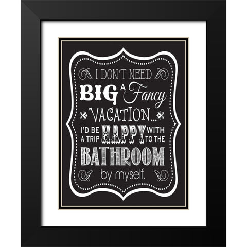 Bath Chalk 3 Black Modern Wood Framed Art Print with Double Matting by Hogan, Melody