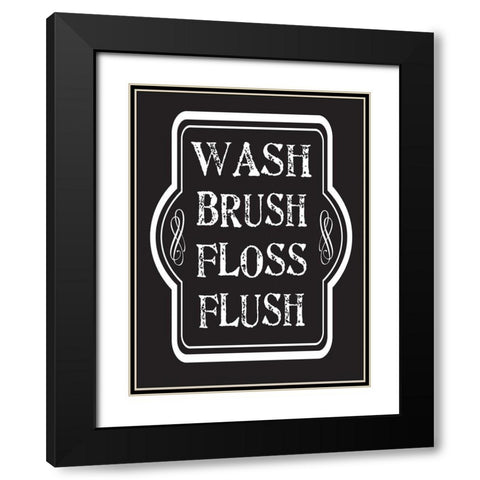 Bath Chalk 6 Black Modern Wood Framed Art Print with Double Matting by Hogan, Melody