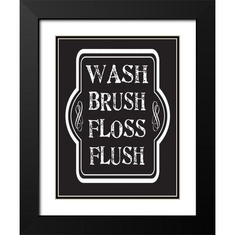 Bath Chalk 6 Black Modern Wood Framed Art Print with Double Matting by Hogan, Melody