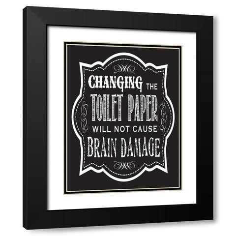 Bath Chalk 8 Black Modern Wood Framed Art Print with Double Matting by Hogan, Melody