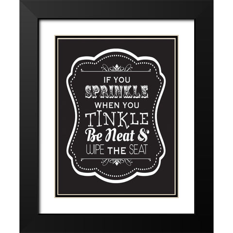 Bath Chalk 9 Black Modern Wood Framed Art Print with Double Matting by Hogan, Melody