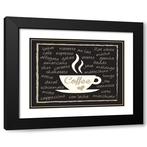 Mocha Coffee Cup Black Modern Wood Framed Art Print with Double Matting by Hogan, Melody