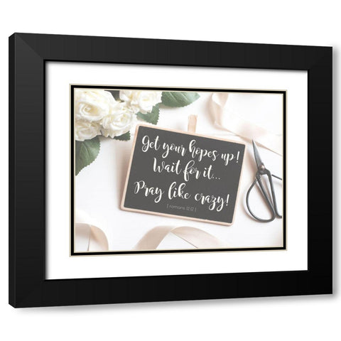Romans 12:12 Black Modern Wood Framed Art Print with Double Matting by Hogan, Melody