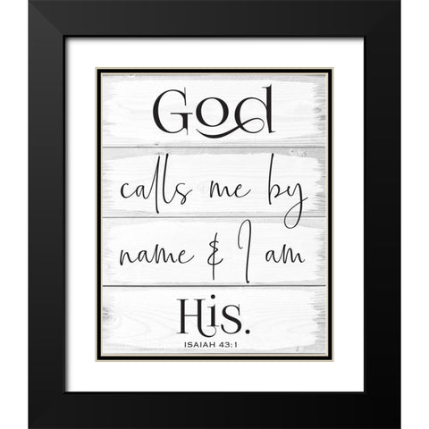 God Wood Panels 3 Black Modern Wood Framed Art Print with Double Matting by Hogan, Melody