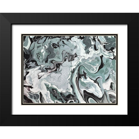 Abide Jade Black Modern Wood Framed Art Print with Double Matting by Hogan, Melody