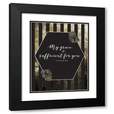 Gold Foil Sufficient 3 Black Modern Wood Framed Art Print with Double Matting by Hogan, Melody