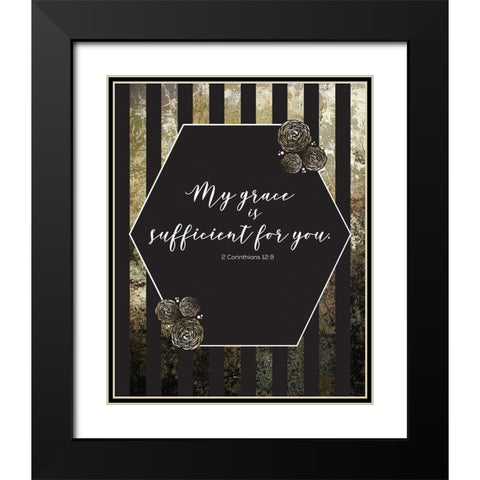 Gold Foil Sufficient 3 Black Modern Wood Framed Art Print with Double Matting by Hogan, Melody