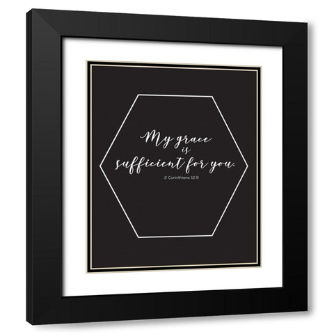 Gold Foil Sufficient Black Modern Wood Framed Art Print with Double Matting by Hogan, Melody