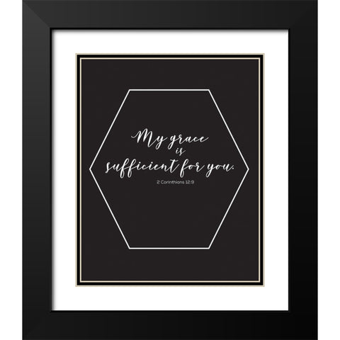 Gold Foil Sufficient Black Modern Wood Framed Art Print with Double Matting by Hogan, Melody