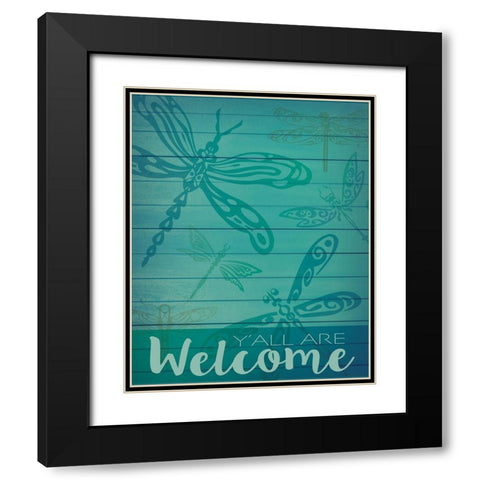 Welcome Summer Flag 1 Black Modern Wood Framed Art Print with Double Matting by Hogan, Melody