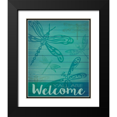 Welcome Summer Flag 1 Black Modern Wood Framed Art Print with Double Matting by Hogan, Melody