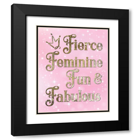 Princess Sparkle 2 Black Modern Wood Framed Art Print with Double Matting by Hogan, Melody