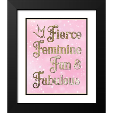 Princess Sparkle 2 Black Modern Wood Framed Art Print with Double Matting by Hogan, Melody