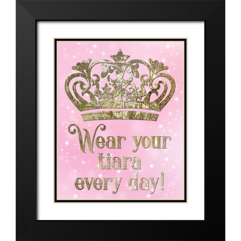 Princess Sparkle 3 Black Modern Wood Framed Art Print with Double Matting by Hogan, Melody