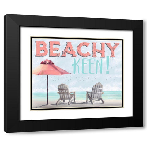 Beachy Keen Black Modern Wood Framed Art Print with Double Matting by Hogan, Melody