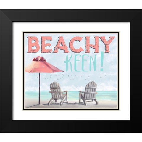 Beachy Keen Black Modern Wood Framed Art Print with Double Matting by Hogan, Melody