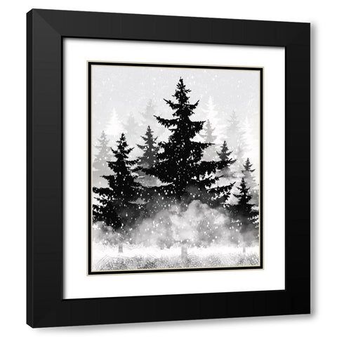 Misty Pines 2 Black Modern Wood Framed Art Print with Double Matting by Hogan, Melody