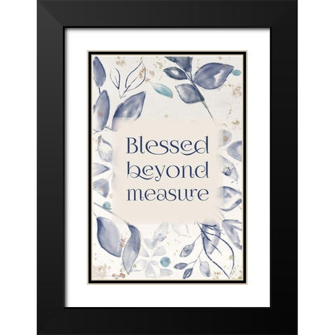 Blue Botanical Blessings 2 Black Modern Wood Framed Art Print with Double Matting by Hogan, Melody