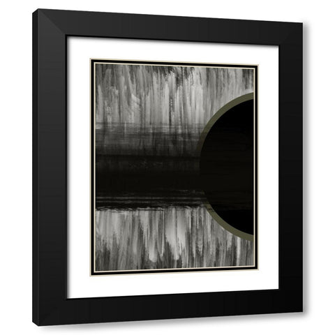 Neutral Abstract Black Black Modern Wood Framed Art Print with Double Matting by Hogan, Melody