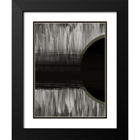 Neutral Abstract Black Black Modern Wood Framed Art Print with Double Matting by Hogan, Melody