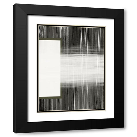 Neutral Abstract White Black Modern Wood Framed Art Print with Double Matting by Hogan, Melody