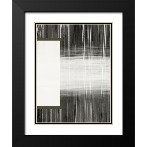 Neutral Abstract White Black Modern Wood Framed Art Print with Double Matting by Hogan, Melody