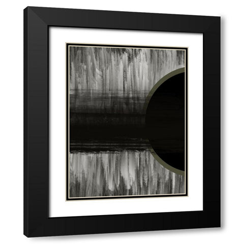 Neutral Abstract Black Black Modern Wood Framed Art Print with Double Matting by Hogan, Melody