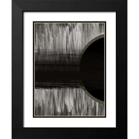 Neutral Abstract Black Black Modern Wood Framed Art Print with Double Matting by Hogan, Melody