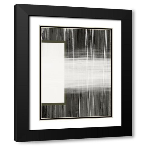 Neutral Abstract White Black Modern Wood Framed Art Print with Double Matting by Hogan, Melody