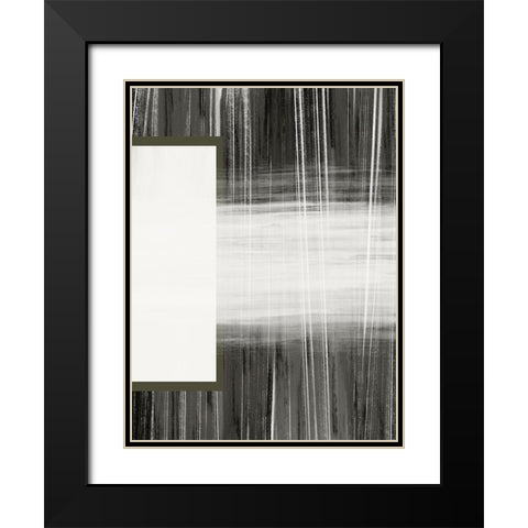 Neutral Abstract White Black Modern Wood Framed Art Print with Double Matting by Hogan, Melody