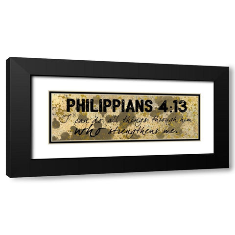 Philippians Strength Black Modern Wood Framed Art Print with Double Matting by Prime, Marcus