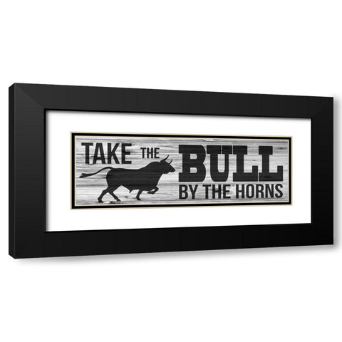 Bull Horns Black Modern Wood Framed Art Print with Double Matting by Prime, Marcus