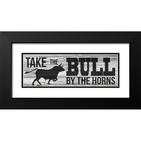 Bull Horns Black Modern Wood Framed Art Print with Double Matting by Prime, Marcus