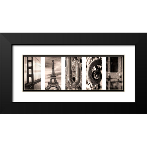 Laugh Collage 1 Black Modern Wood Framed Art Print with Double Matting by Prime, Marcus